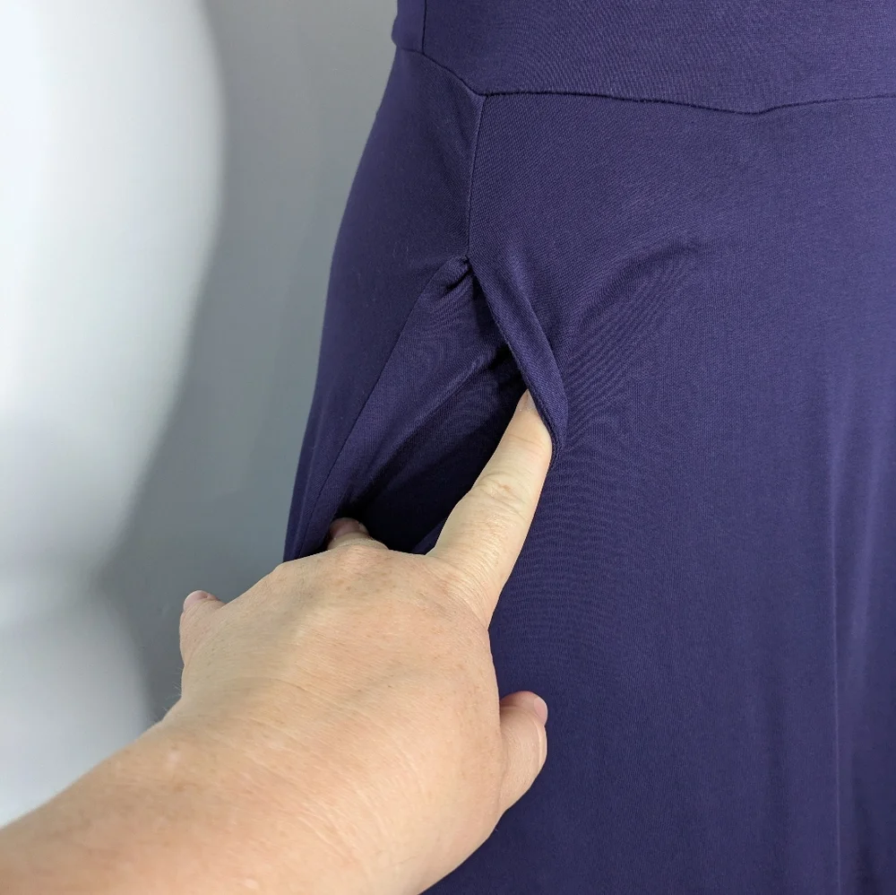 Pact Blue Cross Back Sleeveless Scoop Neck Summer Maxi Dress XS - Picture 3 of 9